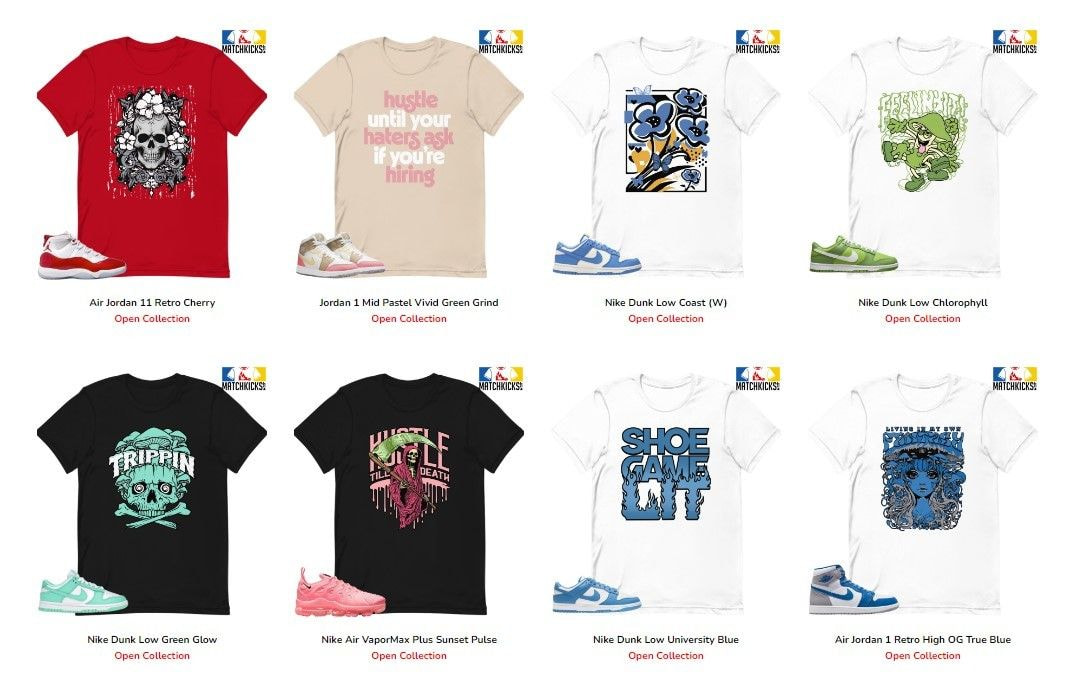 a group of t-shirts with different colors